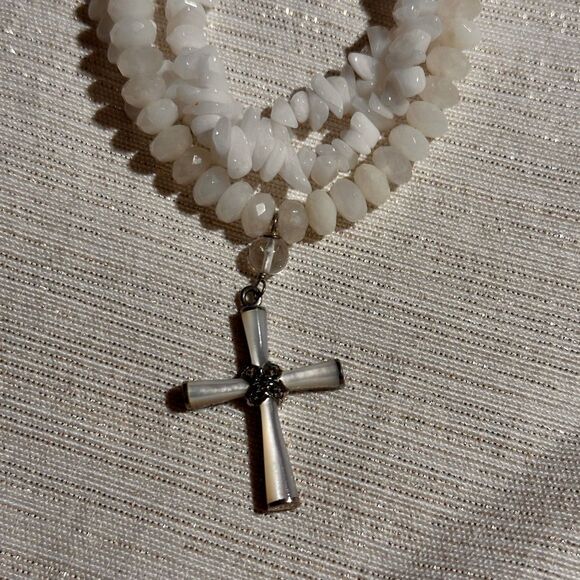 Three Strand Cross Necklace - Picture 1 of 7